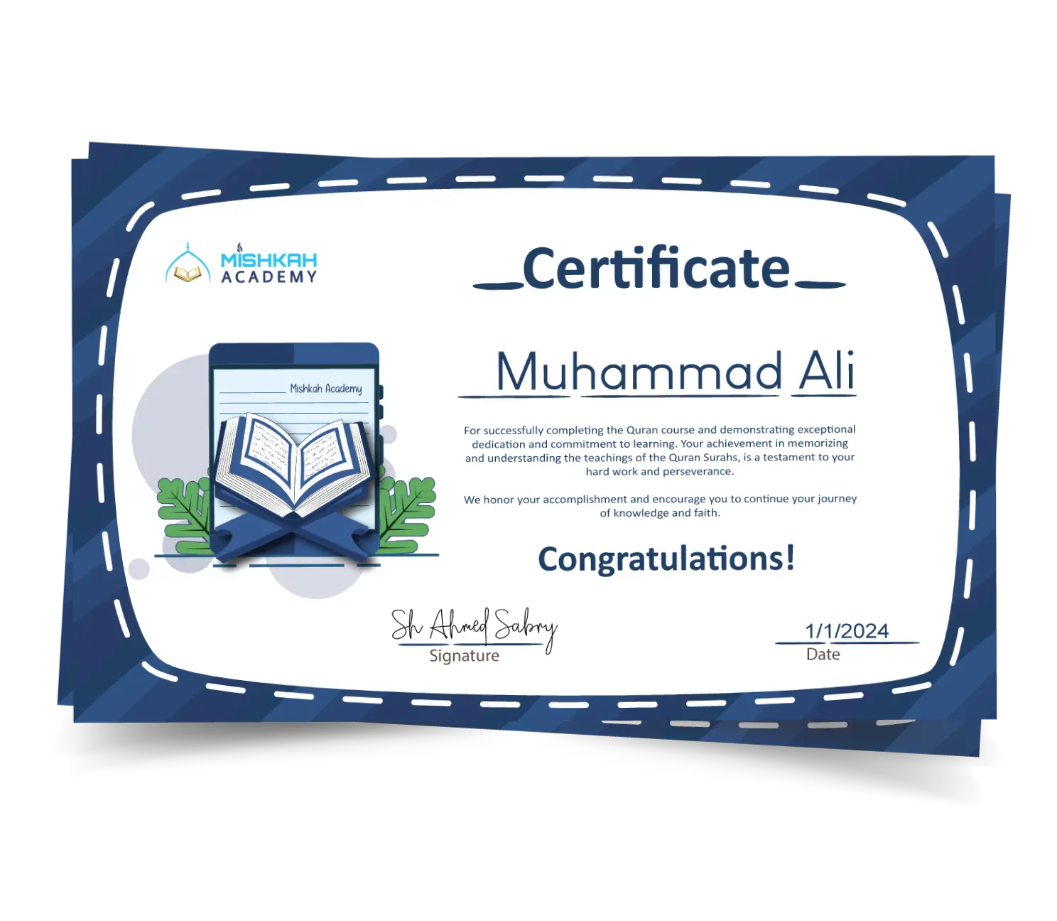 mishkah academy certificate