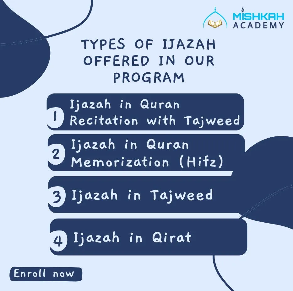 Types of Ijazah Offered in Our Program